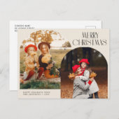 Eenvoudige twee foto kerstvakantie briefkaart (Voorkant / Achterkant)