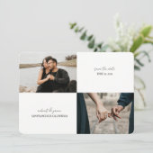 Eenvoudige twee foto Sla de datum Kaart op (Staand voorkant)