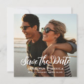 Eenvoudige twee foto's bruiloft Save the Date (Voorkant)