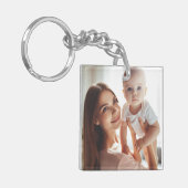 Eenvoudige  twee foto's, gepersonaliseerde gift sleutelhanger (Voorkant Links)