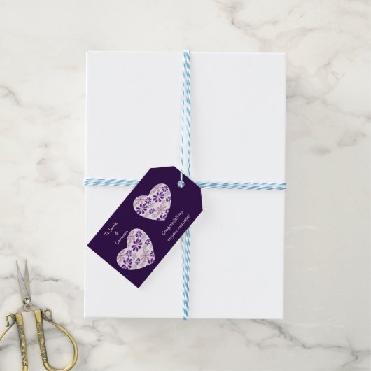 Eenvoudige Twee Hartelijk Gefeliciteerd met jullie Cadeaulabel (Met Touw)