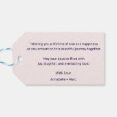 Eenvoudige twee harten gefeliciteerd met jullie tr cadeaulabel (Achterkant Horizontaal)