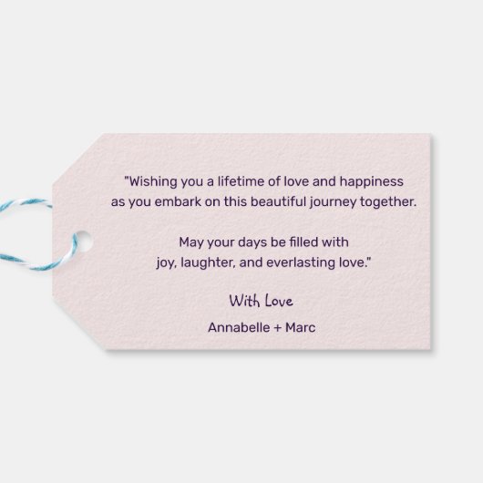 Eenvoudige twee harten gefeliciteerd met jullie tr cadeaulabel (Achterkant Horizontaal)