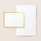 Eenvoudige Twee Monogram Gouden Rand Folie Kaarten (Display)