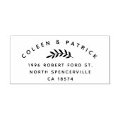 Eenvoudige twee namen Elegant Botanisch Retour Adr Rubberstempel (Afrduk)