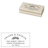 Eenvoudige twee namen Elegant Botanisch Retour Adr Rubberstempel (Gestempeld)