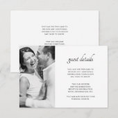 Eenvoudige tweezijdige gastendetails Foto Informatiekaartje (Voorkant / Achterkant)