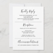 Eenvoudige tweezijdige uitnodiging met online RSVP (Achterkant)