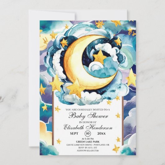 Eenvoudige Twinkle Star Celestial Baby shower Kaart (Voorkant)