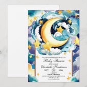 Eenvoudige Twinkle Star Celestial Baby shower Kaart (Voorkant / Achterkant)