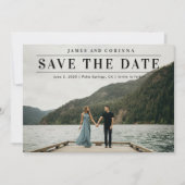 Eenvoudige Tyopgrafiefoto Weddenschap Save The Date (Voorkant)