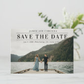 Eenvoudige Tyopgrafiefoto Weddenschap Save The Date (Staand voorkant)