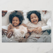 Eenvoudige Type Cherish Script Foto Kerstkaart (Voorkant)