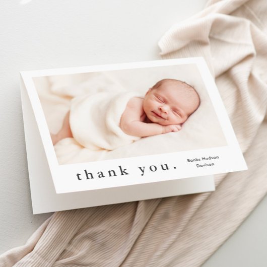 Eenvoudige Type Foto Baby Bedankkaart
