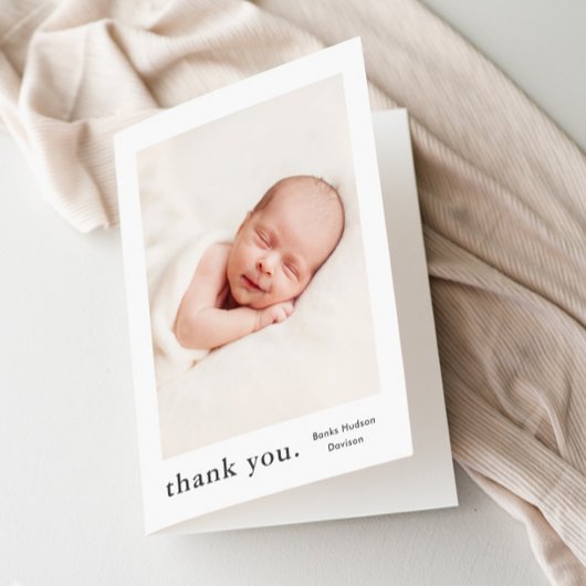 Eenvoudige Type Foto Baby Bedankkaart