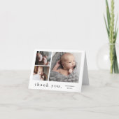 Eenvoudige Type Foto Collage Baby Bedankkaart (Voorkant)