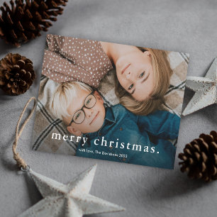 Eenvoudige Type Foto Prettig Kerstfeest Feestdagenkaart