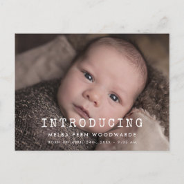 Eenvoudige typemachine Nieuwe baby introduceren fo Briefkaart
