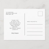 Eenvoudige typemachine script Baby shower dank u Briefkaart (Achterkant)