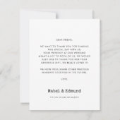 Eenvoudige typemachine trouwfoto dank u kaart (Achterkant)