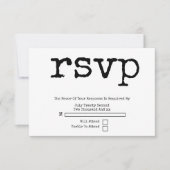 Eenvoudige typemachine typografie minimalistische  RSVP kaartje (Voorkant)