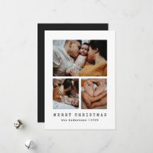 Eenvoudige Typewriter Familie 3 Foto Collage Kerst