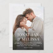 Eenvoudige Typografie 2 Foto QR Code RSVP Bruiloft Kaart (Voorkant)