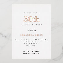 Eenvoudige Typografie 30th Birthday Roos Gold