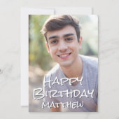 Eenvoudige Typografie Aangepaste Foto Verjaardag G Kaart (Voorkant)