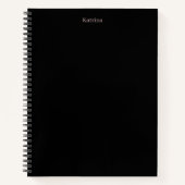 Eenvoudige Typografie Aangepaste naam Zwart Roze Notitieboek (Voorkant)