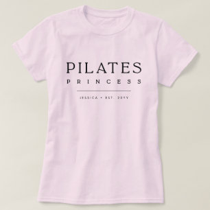 Eenvoudige typografie Aangepaste Roze Pilates Prin T-shirt