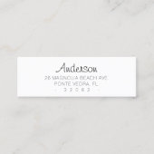 Eenvoudige Typografie Adres 04. Schrijflettertype. Mini Visitekaartje (Voorkant)