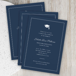 Eenvoudige typografie afstudeerceremonie informatiekaartje
