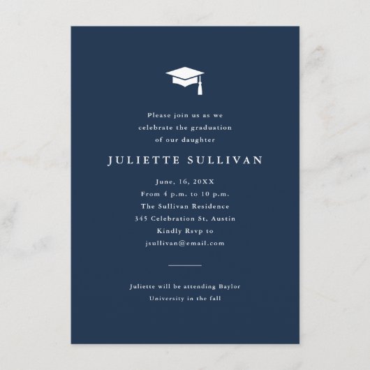 Eenvoudige typografie Afstuderen behuizing Kaart (Voorkant)