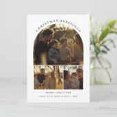 Eenvoudige Typografie Arch 3 Foto Kerstzegeningen Feestdagenkaart (Staand voorkant)