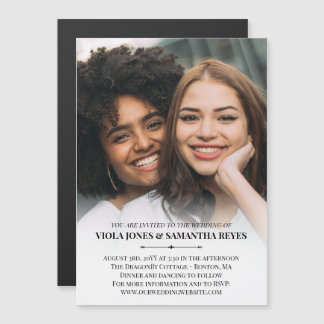 Eenvoudige Typografie Big Photo Wedding Magnetische Uitnodiging