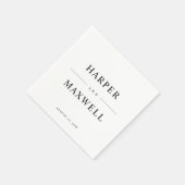 Eenvoudige Typografie Black and White Wedding Servet (Hoek)