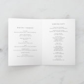 Eenvoudige Typografie Black Formal Wedding Programma (Binnen)