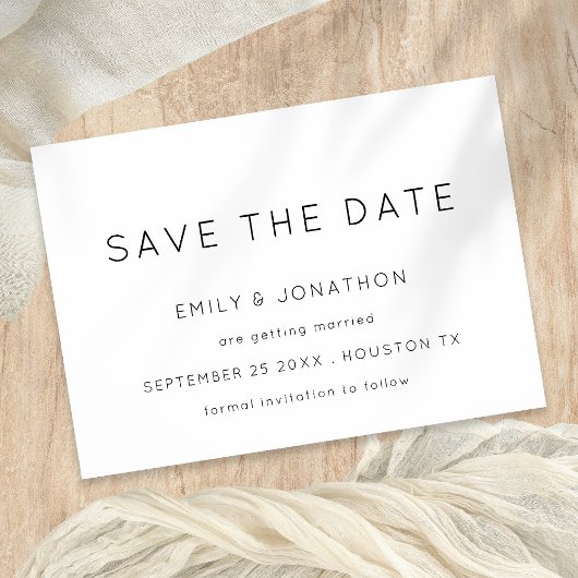 Eenvoudige Typografie Black White of elke kleur Save The Date