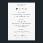 Eenvoudige Typografie BlacK White Wedding Menu Car Kaart<br><div class="desc">Eenvoudig Typografie BlacK White Wedding Menu. U kunt ook de lettertypestijl en -kleuren en de achtergrondkleuren op de voor- en achterzijde wijzigen als u dit wenst via de klik om de optie Verdere aanpassing aan te passen.</div>