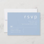 Eenvoudige Typografie Blue Wedding RSVP Kaartje (Voorkant)