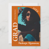 Eenvoudige Typografie Boog Foto Afstuderen Uitnodi Kaart (Voorkant)