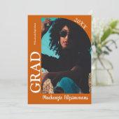 Eenvoudige Typografie Boog Foto Afstuderen Uitnodi Kaart (Staand voorkant)