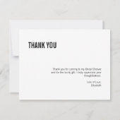 Eenvoudige Typografie Bridal Hartelijk dank Bedankkaart (Achterkant)