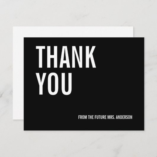 Eenvoudige Typografie Bridal Hartelijk dank Bedankkaart (Voorkant / Achterkant)