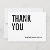 Eenvoudige Typografie Bridal Hartelijk dank Bedankkaart (Voorkant)