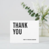 Eenvoudige Typografie Bridal Hartelijk dank Bedankkaart (Staand voorkant)