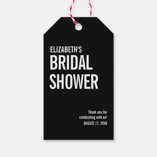 Eenvoudige typografie Bruids bedankje Cadeaulabel (Voorkant)