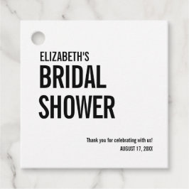 Eenvoudige typografie bruids bedankt bedankjes labels