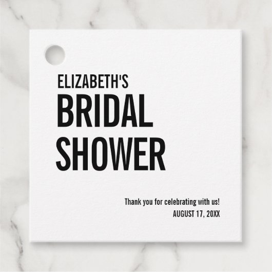 Eenvoudige typografie bruids bedankt bedankjes labels (Voorkant)